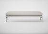 Matera Bench Leather Grain White 000 / Black / 180cm