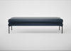 Matera Bench Leather Stonewash Navy Blue 279 / Black / 180cm