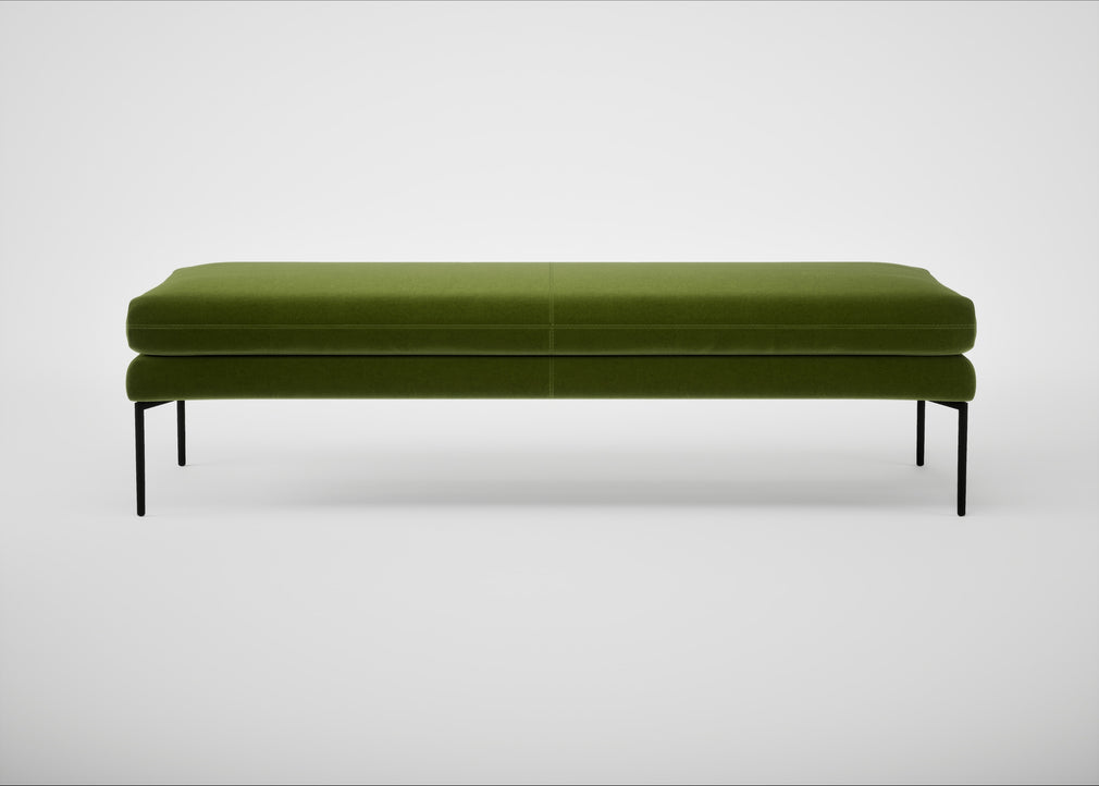 Matera Bench Nobilis Velvet Leaf / Black / 180cm