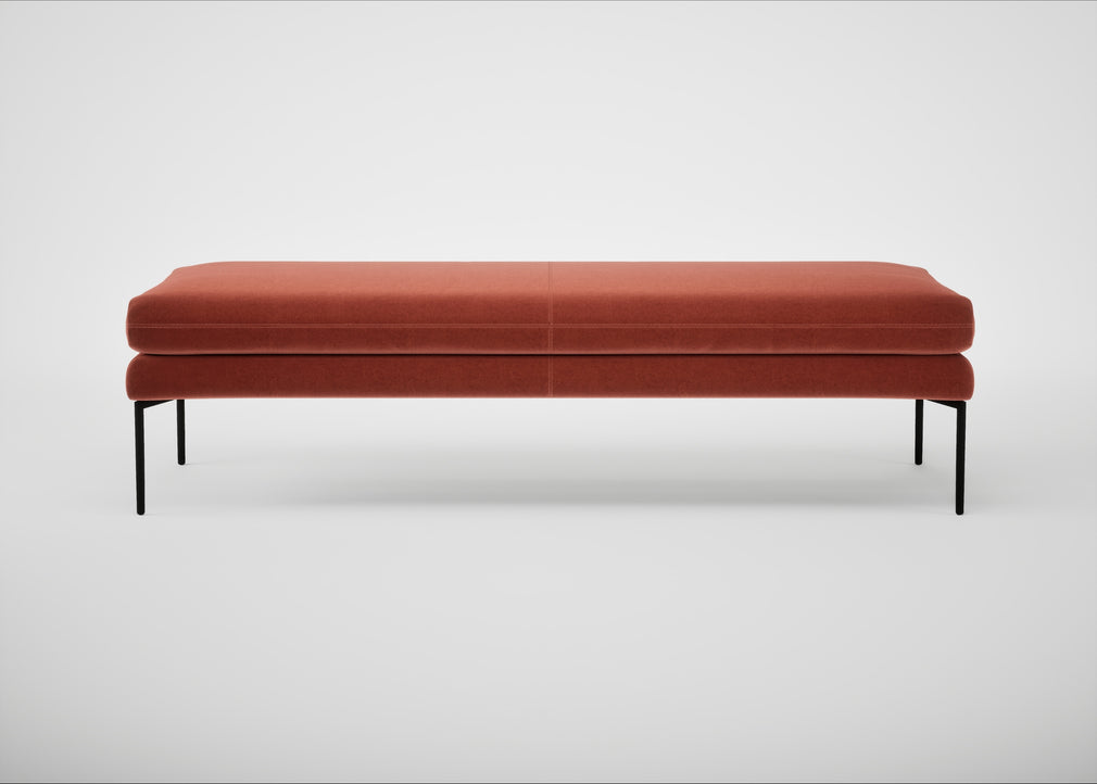 Matera Bench Nobilis Velvet Rust / Black / 180cm