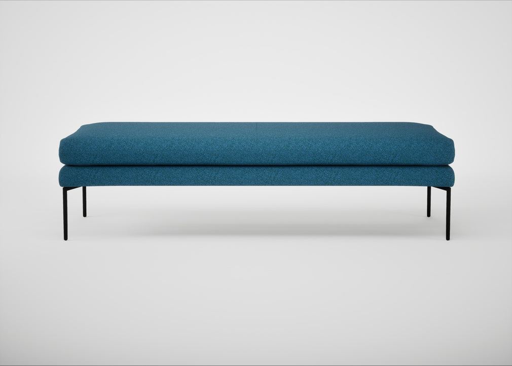Matera Bench St Moritz Wool Blue / Black / 180cm