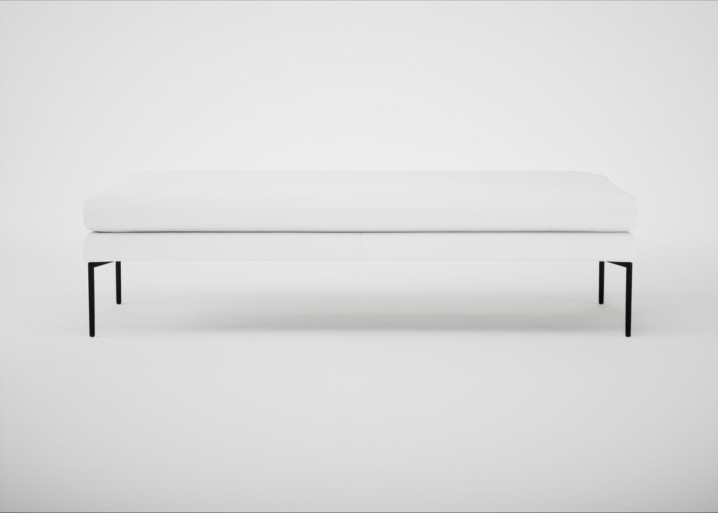 Matera Bench St Moritz Wool Grey / Black / 180cm