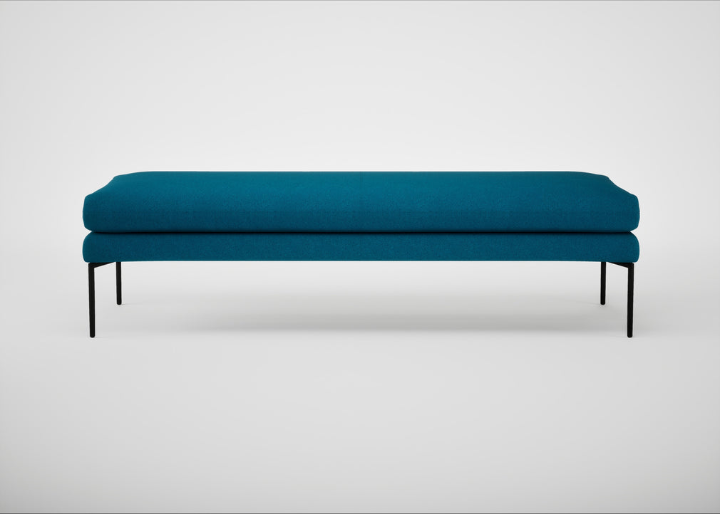 Matera Bench St Moritz Wool Teal / Black / 180cm