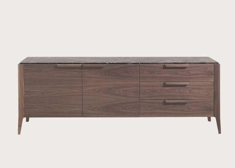 Atlante 3 Sideboard Walnut & Emperador Marble