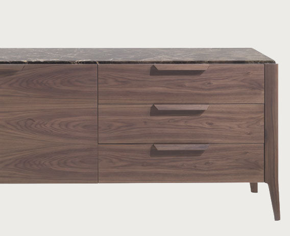 Atlante 3 Sideboard Walnut & Emperador Marble