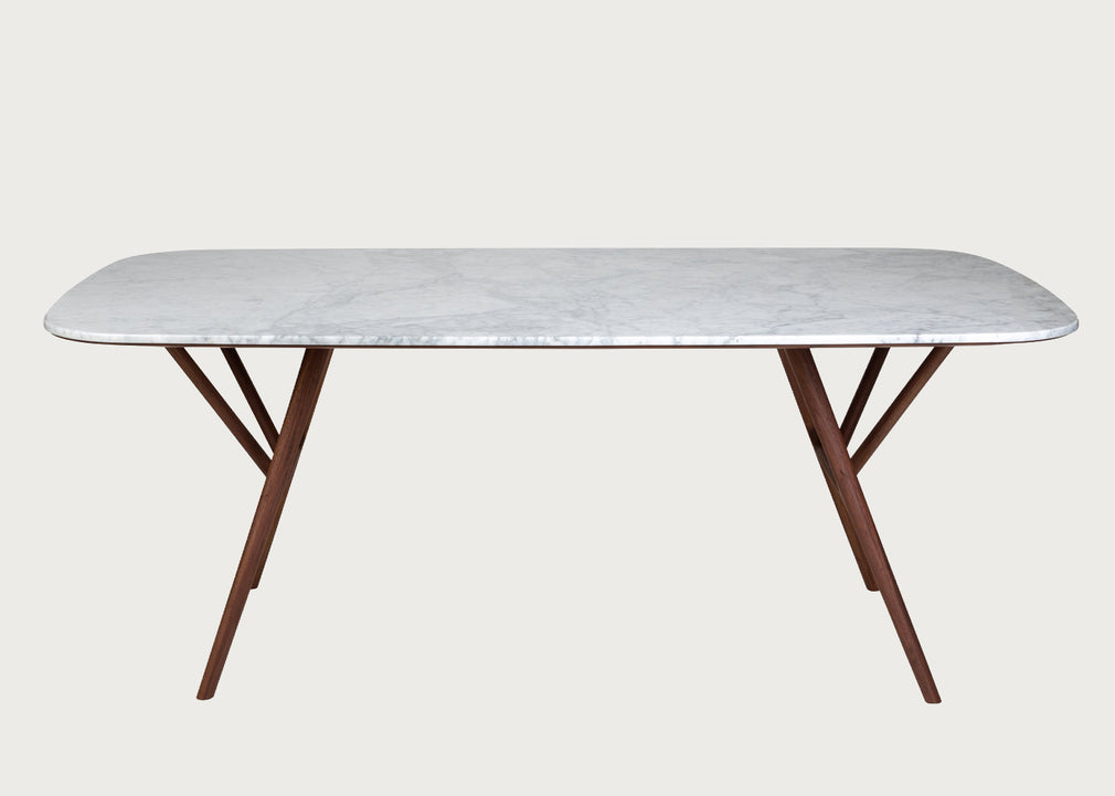 Anais Dining Table Walnut Marble Top