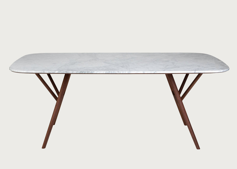 Anais Dining Table Walnut Marble Top