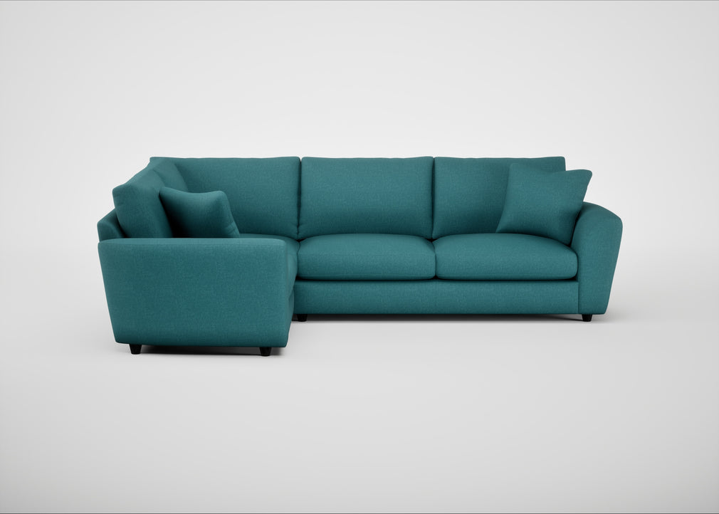 Snooze Left Hand Facing Corner Sofa Brushed Cotton Cadet