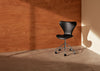 Series 7 Swivel Chair in Black Leather