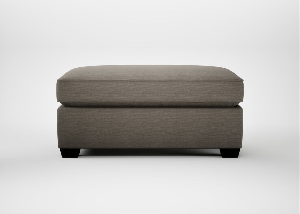 Torino Footstool Broad Weave Pebble / Black