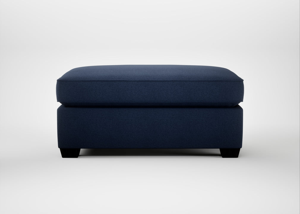 Torino Footstool Capelo Linen-Cotton Inkspot / Black