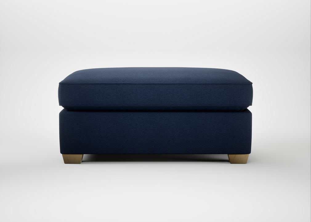 Torino Footstool Capelo Linen-Cotton Inkspot / Natural
