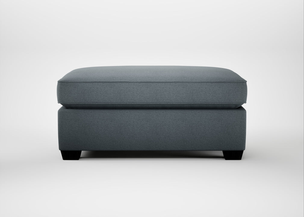 Torino Footstool Capelo Linen-Cotton Mineral / Black