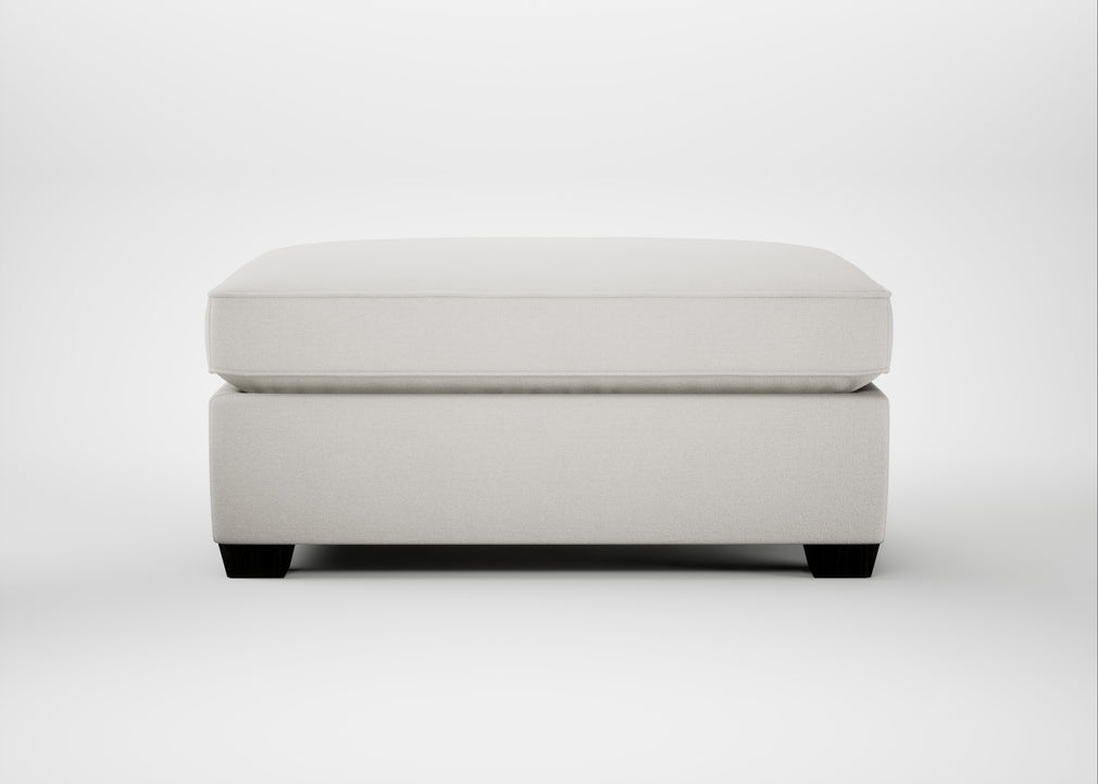 Torino Footstool Capelo Linen-Cotton Sea Salt / Black