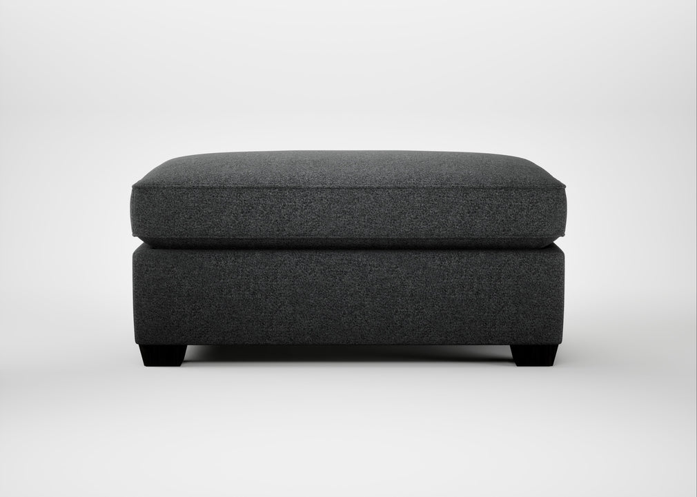 Torino Footstool Melton Wool Granite / Black
