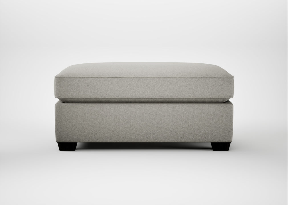 Torino Footstool Melton Wool Limestone / Black