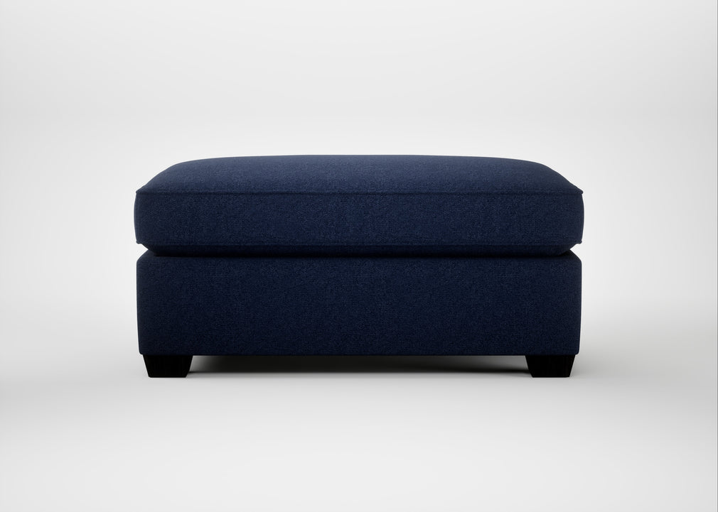 Torino Footstool Melton Wool New Navy / Black