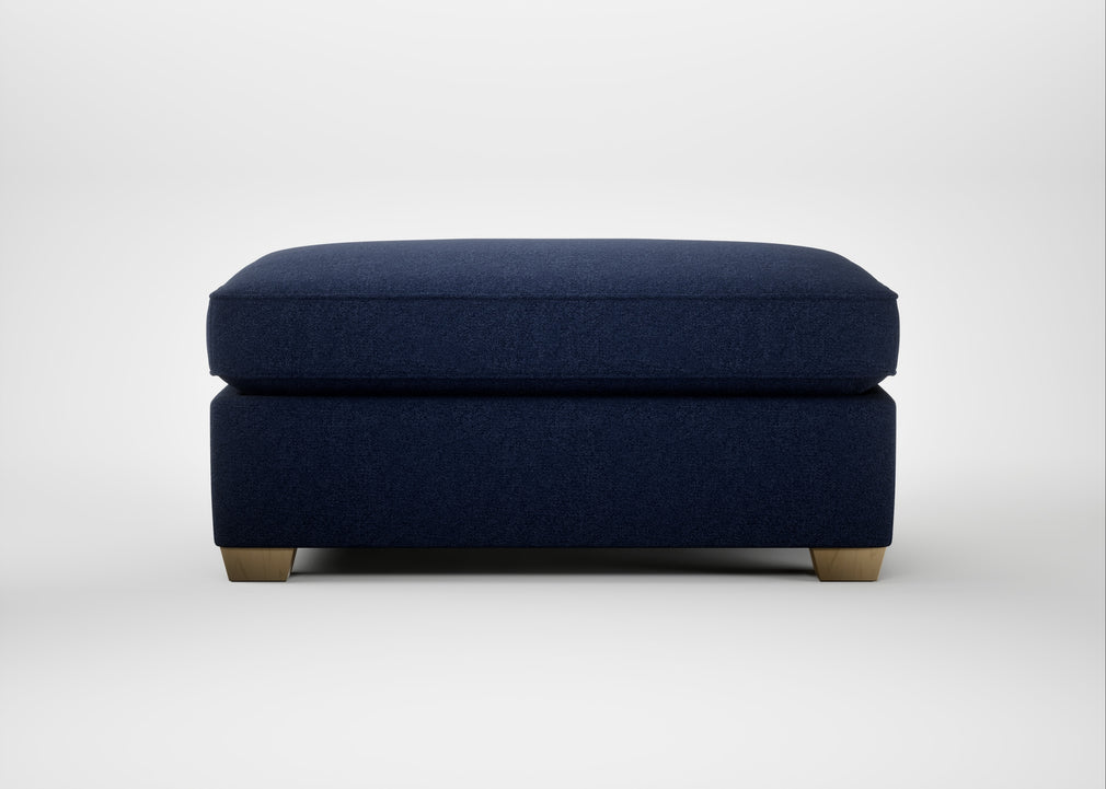 Torino Footstool Melton Wool New Navy / Natural