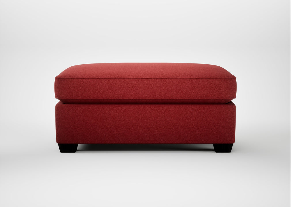 Torino Footstool Melton Wool Red Oxide / Black