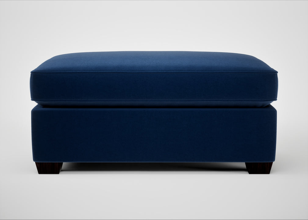 Torino Footstool Cotton Velvet Midnight / Black