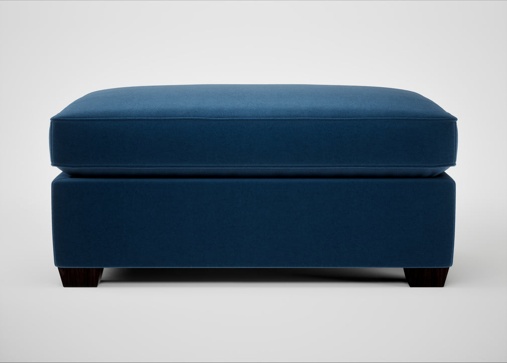 Torino Footstool Cotton Velvet Petrol / Black