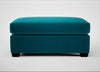 Torino Footstool Cotton Velvet Teal / Black