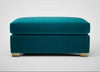 Torino Footstool Cotton Velvet Teal / Natural