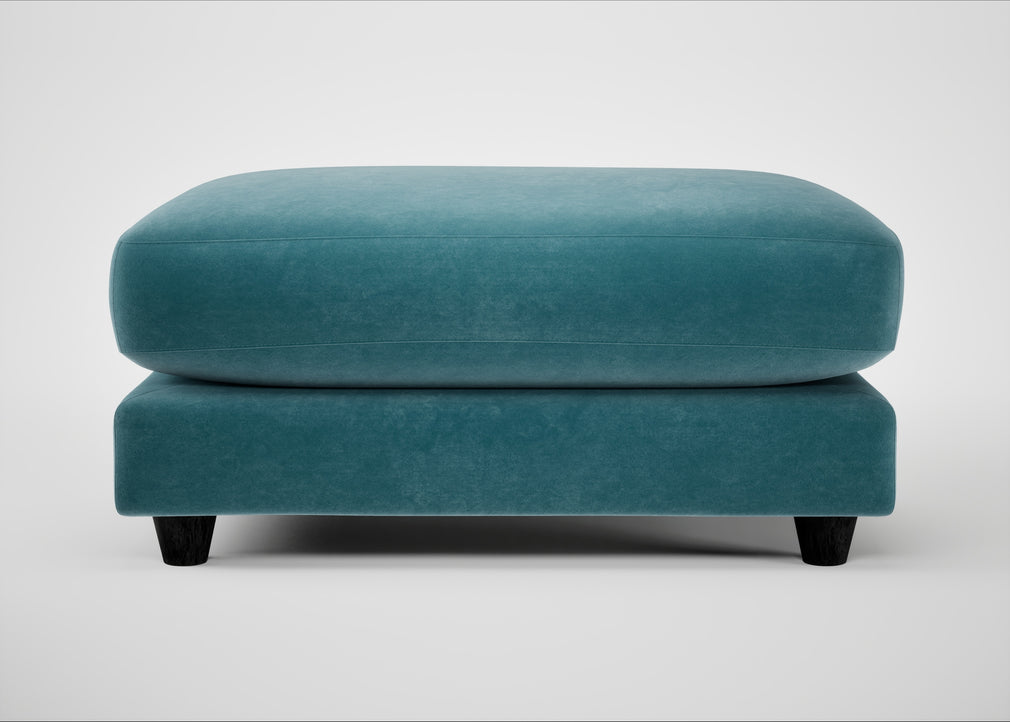 Snooze Footstool Smart Luxe Velvet Airforce Blue