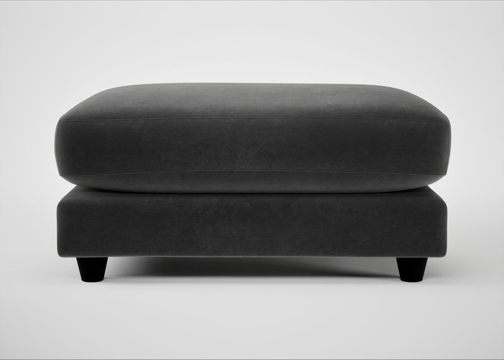 Snooze Footstool Smart Luxe Velvet Nickel