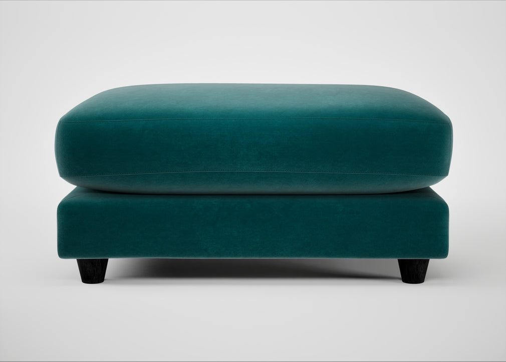 Snooze Footstool Smart Luxe Velvet Ocean Green