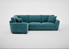 Snooze Left Hand Facing Corner Sofa Smart Luxe Velvet Airforce Blue