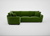 Snooze Left Hand Facing Corner Sofa Smart Luxe Velvet Grass
