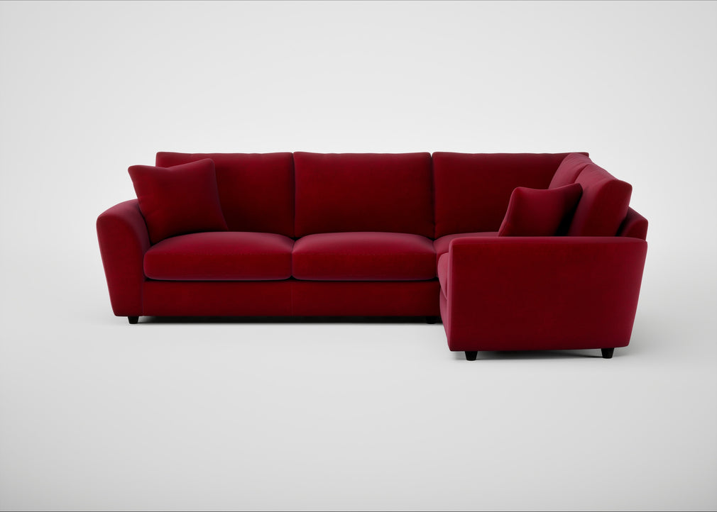 Snooze Right Hand Facing Corner Sofa Smart Luxe Velvet Mulberry