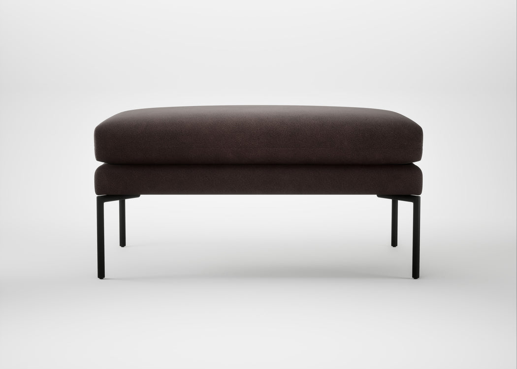 Matera Ottoman Heritage Leather Dark Walnut 2069 / Black