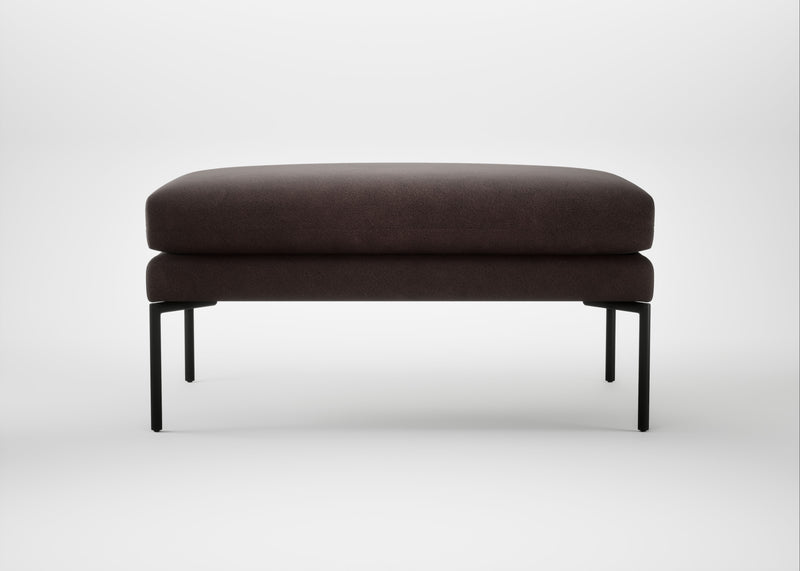 Matera Ottoman Heritage Leather Dark Walnut 2069 / Black