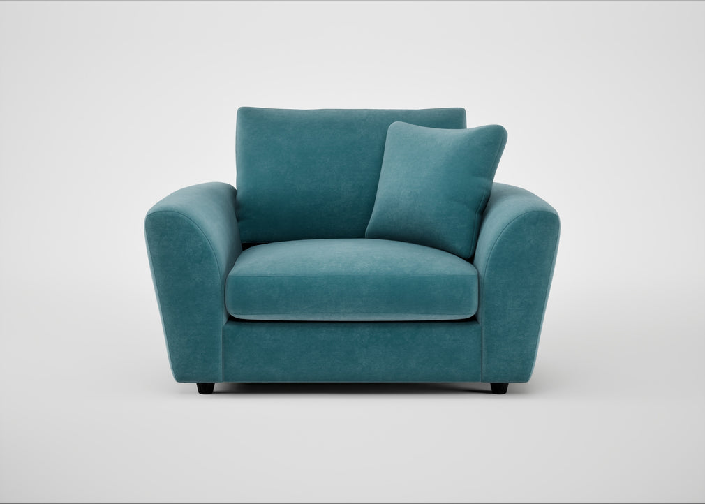 Snooze Loveseat Smart Luxe Velvet Airforce Blue