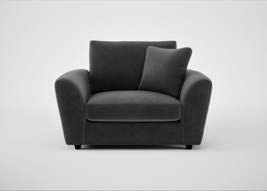Snooze Loveseat Smart Luxe Velvet Nickel