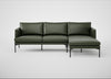 Matera Right Hand Facing Chaise Sofa Leather Stonewash Vintage Green 278 / Black