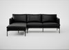 Matera Left Hand Facing Chaise Sofa Leather Stonewash Black 263 / Black