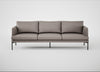 Matera 4 Seater Sofa Leather Grain Light Grey 060 / Black
