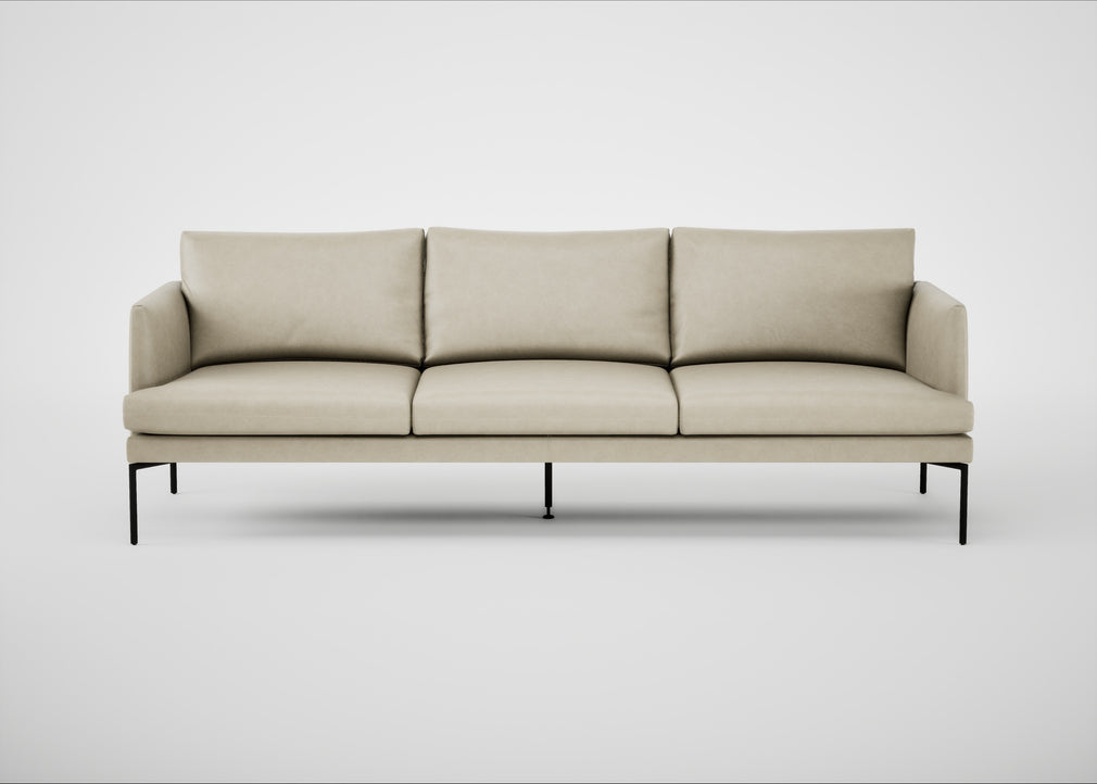 Matera 4 Seater Sofa Leather Grain Storm 006 / Black