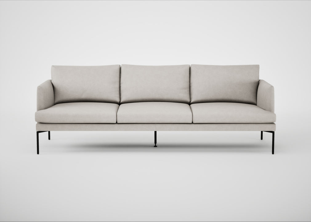 Matera 4 Seater Sofa Leather Grain White 000 / Black