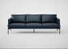 Matera 4 Seater Sofa Leather Stonewash Navy Blue 279 / Black