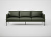Matera 4 Seater Sofa Leather Stonewash Vintage Green 278 / Black