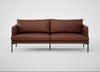 Matera 3 Seater Sofa Leather Grain Dark Brown 068 / Black