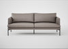 Matera 3 Seater Sofa Leather Grain Light Grey 060 / Black