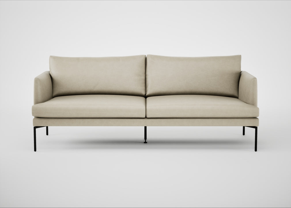 Matera 3 Seater Sofa Leather Grain Storm 006 / Black