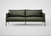 Matera 3 Seater Sofa Leather Stonewash Vintage Green 278 / Black