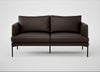 Matera 2 Seater Sofa Leather Grain Chocolate 066 / Black