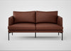 Matera 2 Seater Sofa Leather Grain Dark Brown 068 / Black
